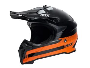 Helmet IMX FMX-02 DROPPING BOMBS black/orange/white cross enduro