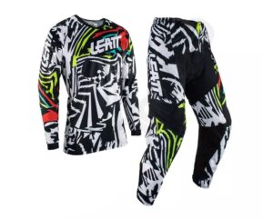 Leatt biker cross enduro jersey + pants 3.5 zebra white-black-red