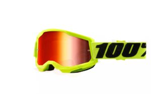 Motorcycle goggles 100% Procent model Strata 2 fluo green, mirror red glass