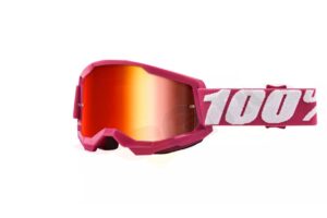 Motorcycle goggles 100% Procent model Strata 2 Fletcher color pink, glass red mirror