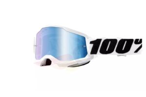 Motorcycle goggles 100% Procent model Strata 2 Everest white - glass silver mirror