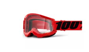 Motorcycle goggles 100% Procent model Strata 2 Red colour red - clear glass