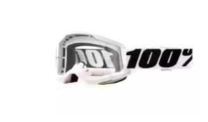 Motorcycle goggles 100% Procent model Strata 2 Everest white - clear glass