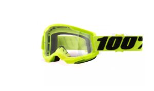 Motorcycle goggles 100% Procent model Strata 2 - fluo green - clear glass