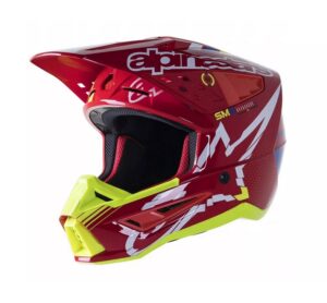 Alpinestars S-M5 Action red/white/fluo yellow cross enduro helmet