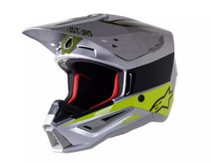 Alpinestars S-M5 Bond silver/fluo yellow/military green shiny cross enduro