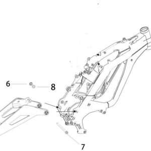 rám skyvnou vidlicí bez tlumiče a středové osy Sur-Ron