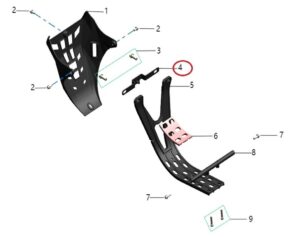 držák plastu pod motor Komodo Talaria